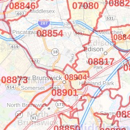 Edison Nj Zip Code Map